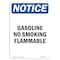 Signmission OSHA Notice Sign, 14" Height, Rigid Plastic, Gasoline No Smoking Flammable Sign, Portrait OS-NS-P-1014-V-13069 - alternate 1